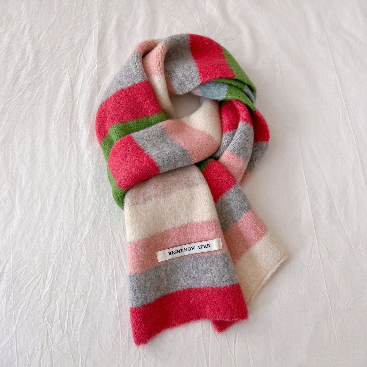 Multicolor Stripe Scarf, Soft Knit Winter Scarf for Women