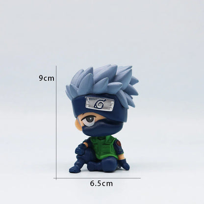 Chibi Ninja Anime Figure Set Sitting Style Car Dashboard Decor Collectible