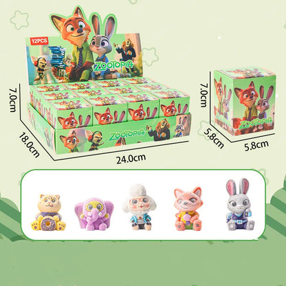 Zootopia Nick Judy Cartoon Blind Box Keychain Flocked Figures Surprise Collectible Toys for Kids