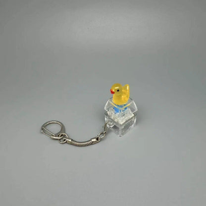 Cute Duck Fidget Clicker Keychain Keyboard Stress Relief Bag Charm