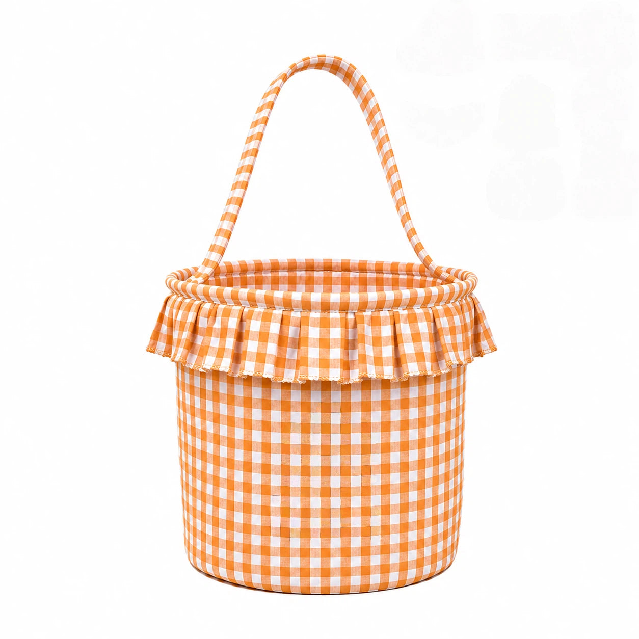 Personalized Halloween Trick or Treat Basket for Kids – Custom Name, Embroidered Patch & Gingham Candy Bucket