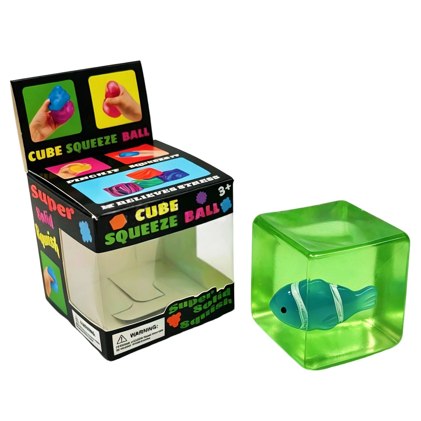 Glow-in-the-Dark Clownfish Ice Cube Squishy Slow Rising Stress Toy