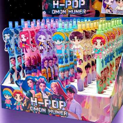 K-Pop Demon Hunters Acrylic Clip Ballpoint Pen Retractable Student Office Stationery