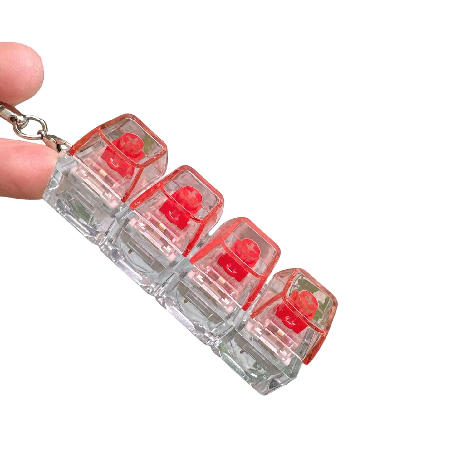 Transparent Click Button Fidget Keychain Stress Relief Multiple Colors