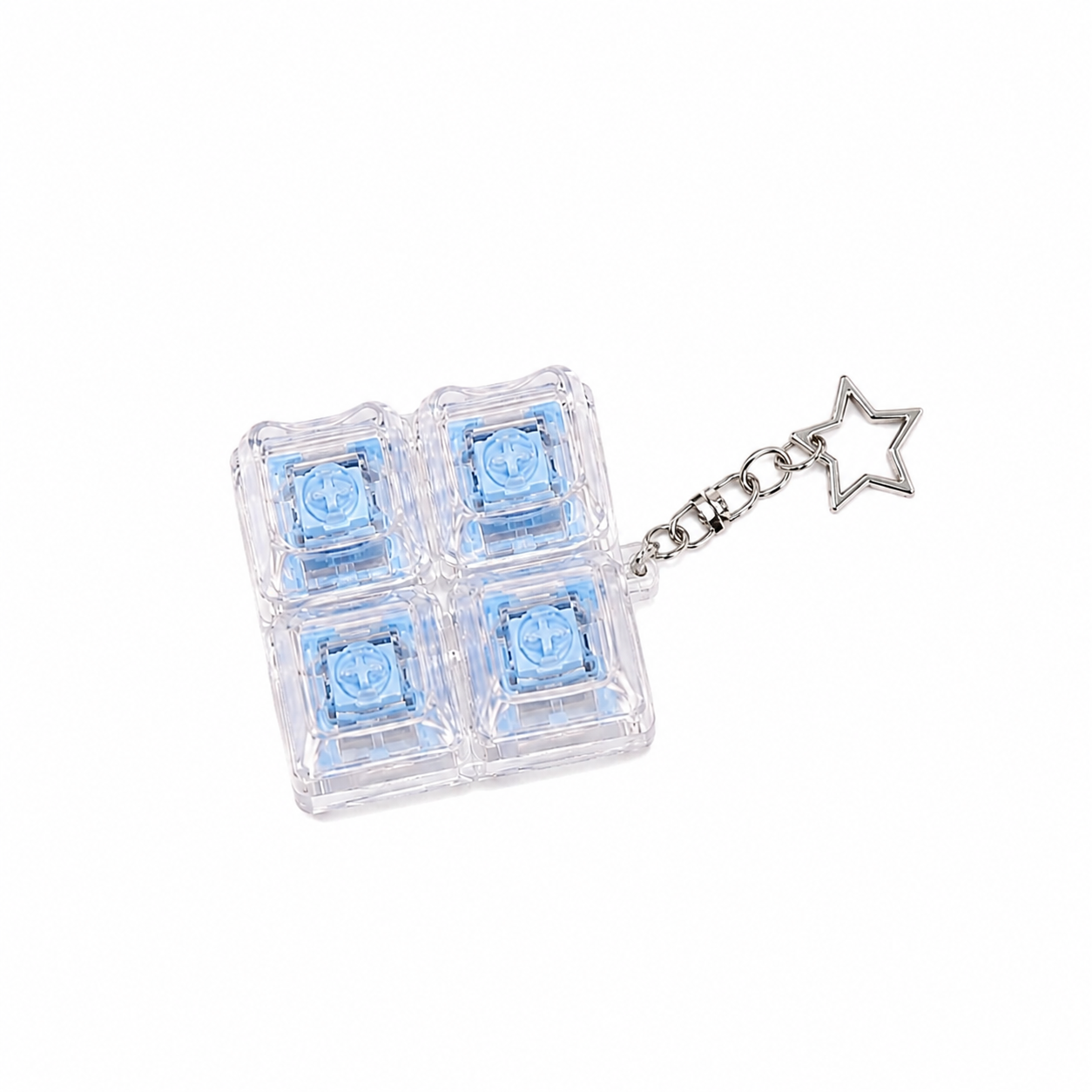 Keyboard Keycap Fidget Press Button Stress Relief Keychain with Colorful Switch Design