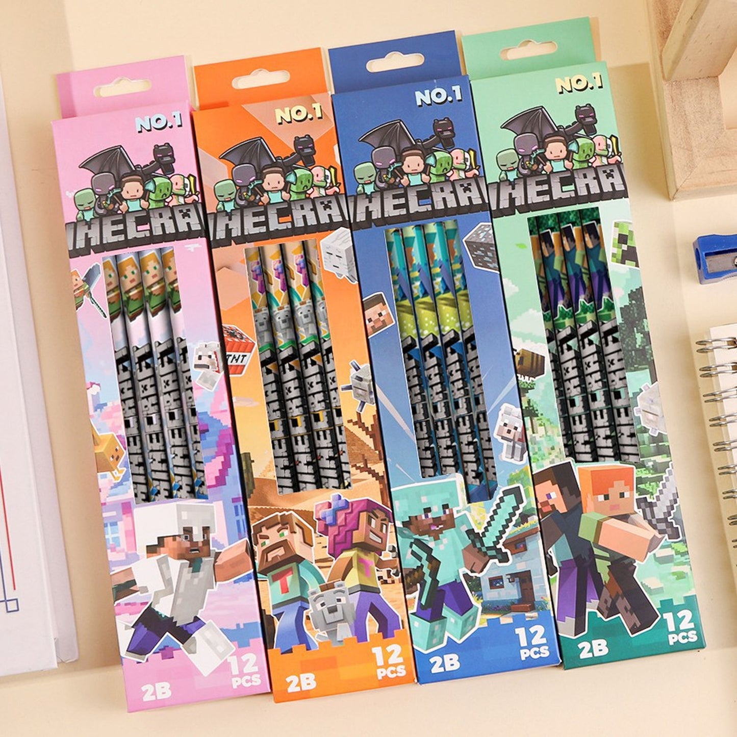 12pcs Cartoon Character 2B Pencils Set Sketching, Drawing & Writing Pencil Set