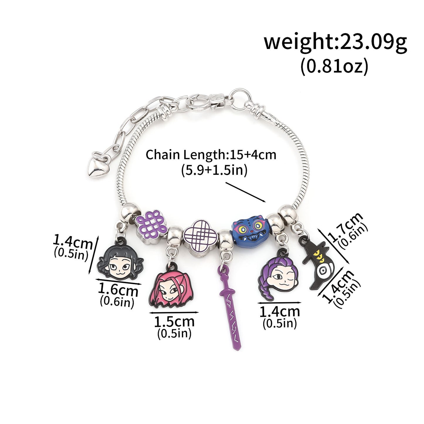 K-Pop Demon Hunters Bracelet Set Mixed Metal Braided Cord & Colorful Seed Bead Bracelets