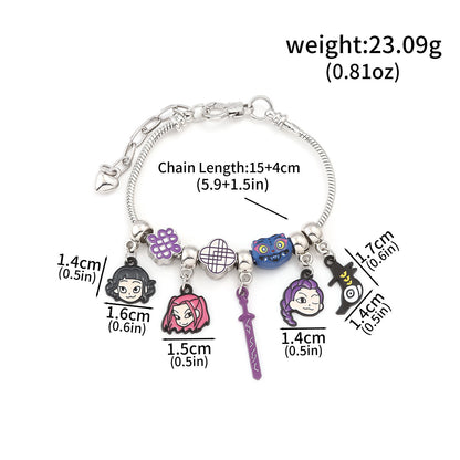 K-Pop Demon Hunters Bracelet Set Mixed Metal Braided Cord & Colorful Seed Bead Bracelets