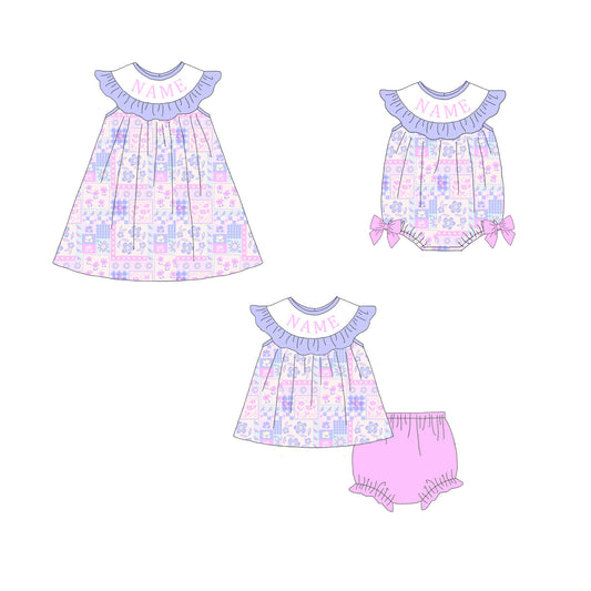 Sweet Blooms for Little Ones – Personalized Name Smocked Flower Set