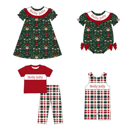 Christmas "Holly Jolly" Smocked Collection Holiday Outfits for Kids