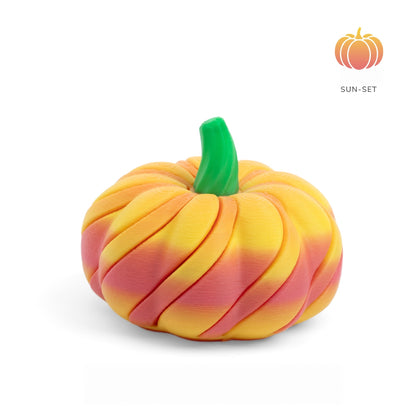 Halloween 3D Printed Spiral Pumpkin Fidget Two-Tone Stress Relief Toy & Fall Decor