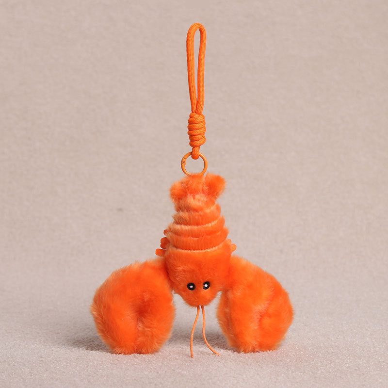 Cute Plush Lobster Keychain – Soft Fuzzy Bag Charm & Gift