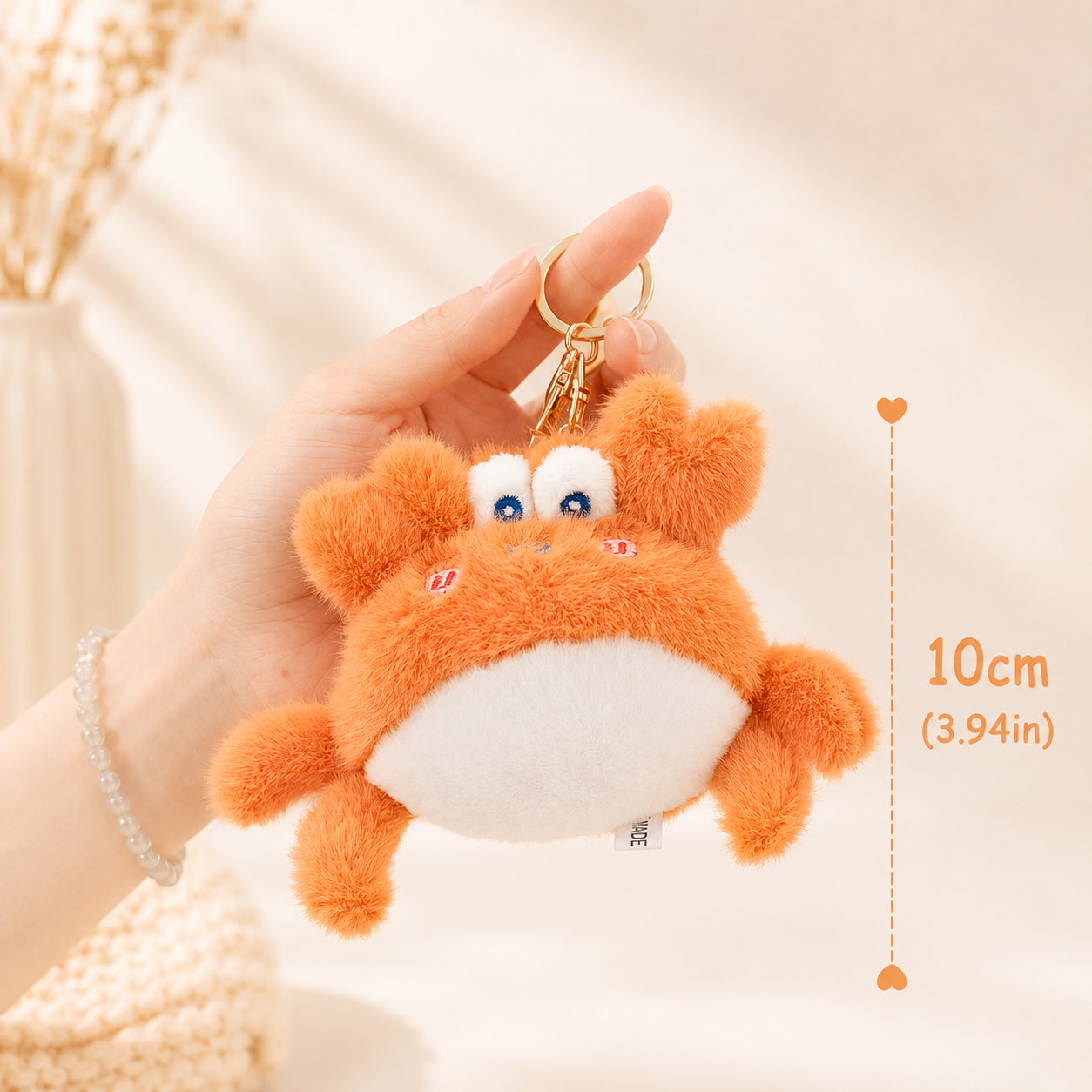 Cute Plush Crab & Lobster Keychain – Soft Fuzzy Bag Charm & Gift