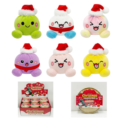 Mystery Dumpling Steamed Bun Plush Bun Blind Boxes – Everyday & Christmas, 12-Pack