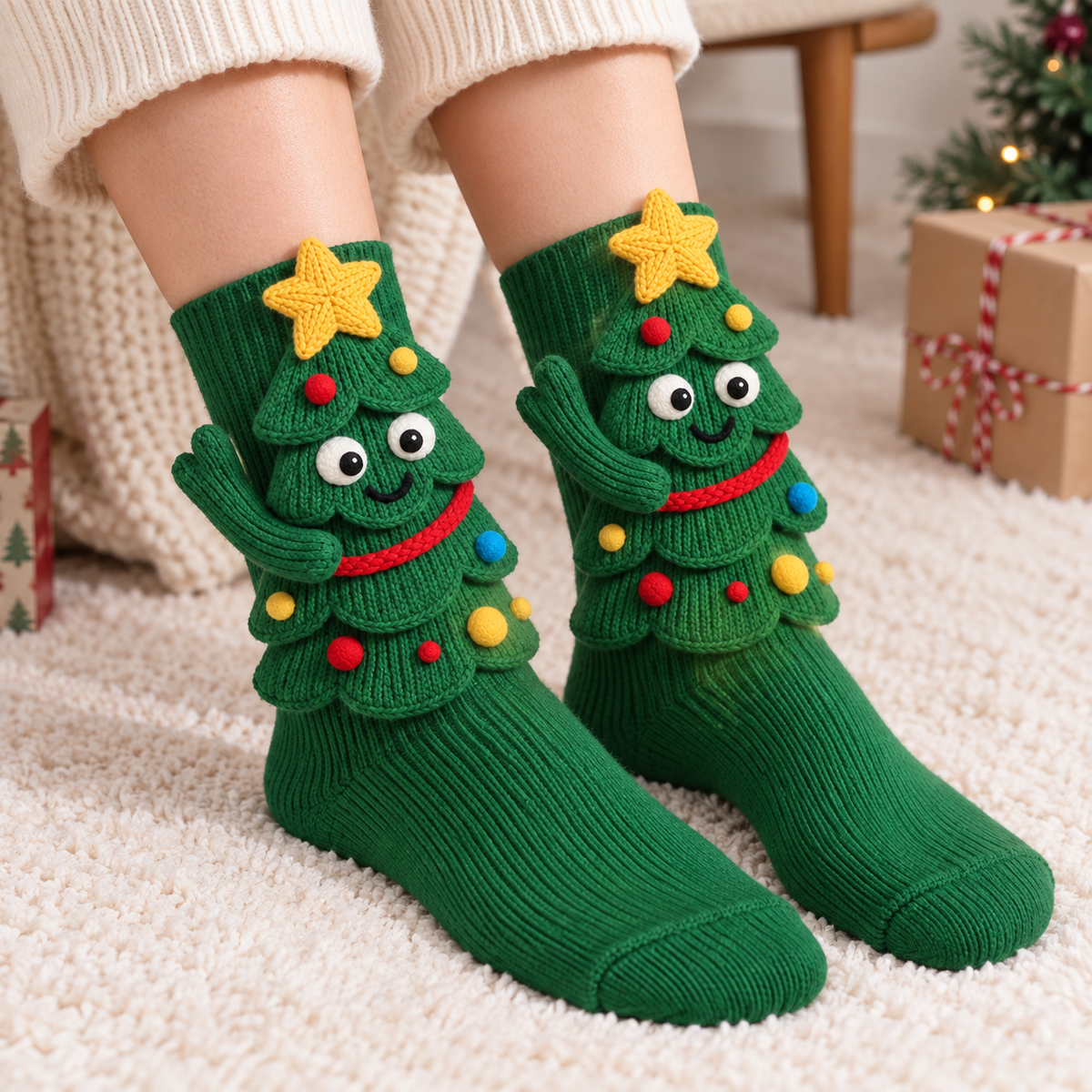 3D Animal Character Knit Crew Socks – Funny Cozy Socks for Everyday Lounging & Gifts