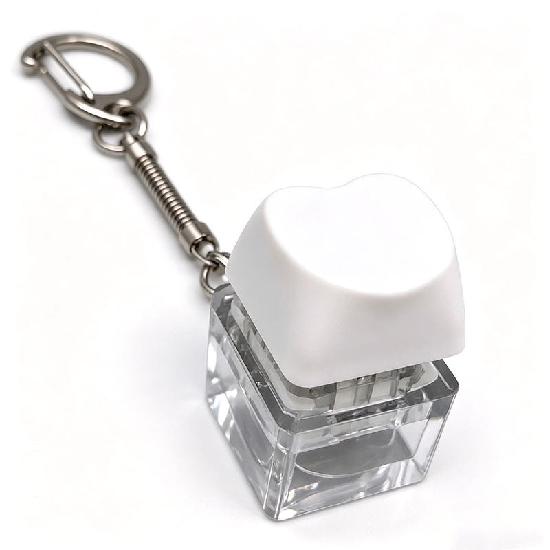 Heart Keycap Fidget Keychain Single & Double Key Clicker Keyboard Stress Relief Bag Charm