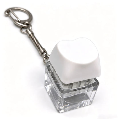 Heart Keycap Fidget Keychain Single & Double Key Clicker Keyboard Stress Relief Bag Charm