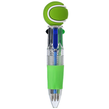 Mini 4-Color Ballpoint Pen with Sports Ball Top (Soccer, Basketball, Football)Click Retractable Planner Pen