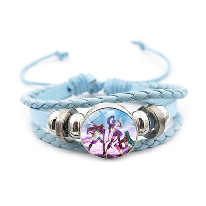 K-POP Demon Hunters & Gaza Boy Group Bracelet Adjustable Braided Leather Fan Jewelry Available in 3 Colors