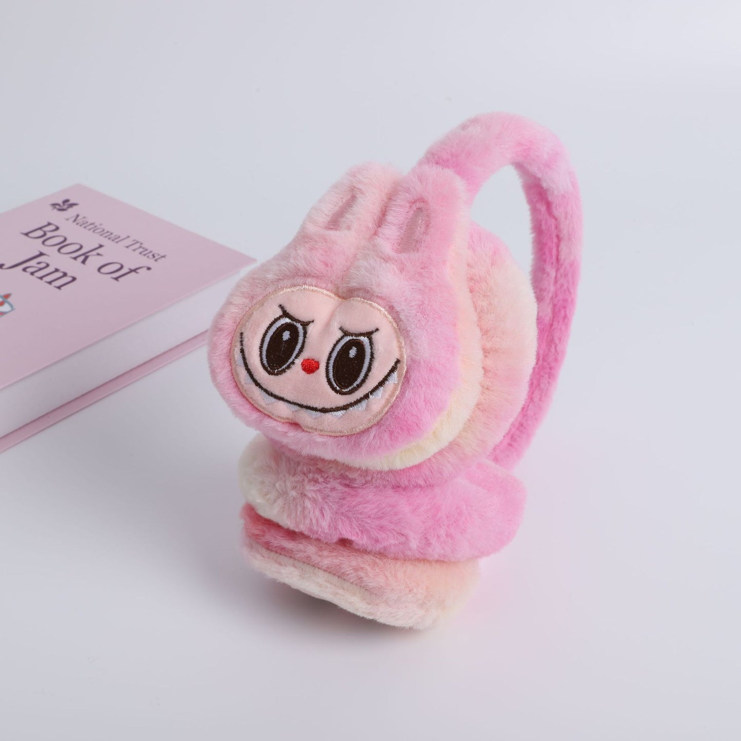 Winter Labubu Tie Dyed Fuzzy Ear Muffs Warm Plush Earmuffs  Cozy Frost-Proof Ear Warmers