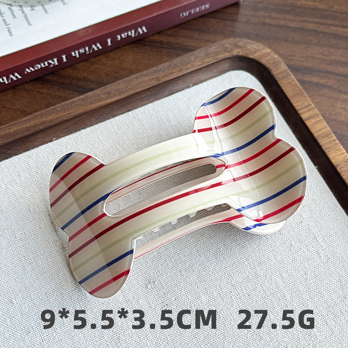 Bone-Shaped Acetate-Look Hair Claw Clip – Patterned Hair Clip