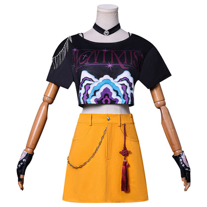 Halloween Kpop Demon Hunters Full Cosplay Set Costume Wig & Bracelet Accessories(Adult & Kids Sizes)