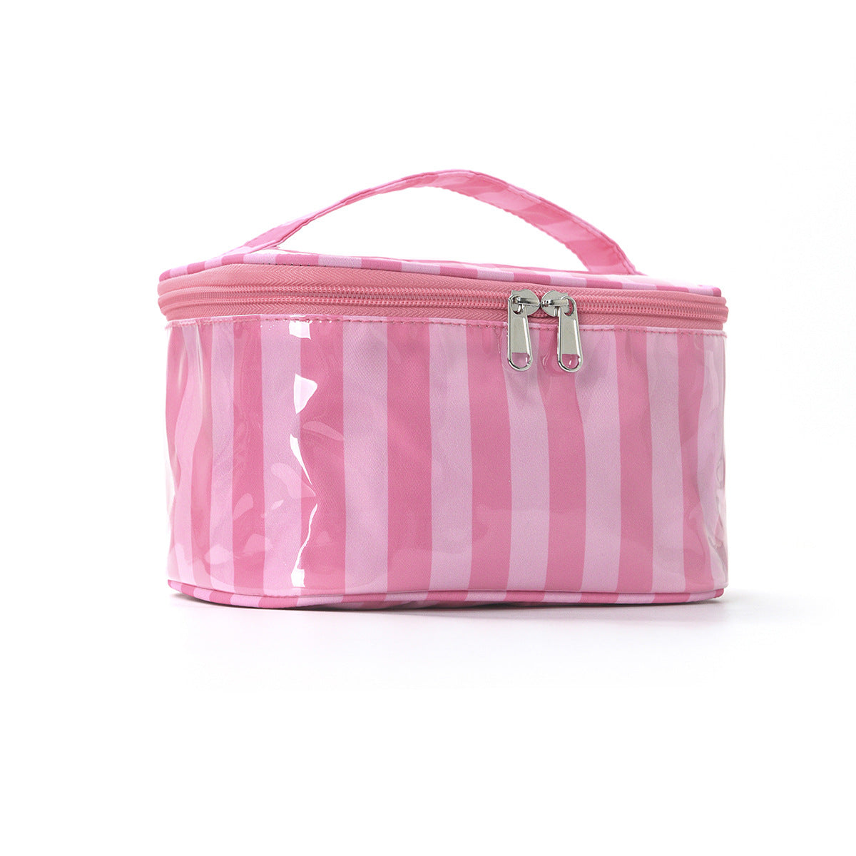 PVC Striped Waterproof Clear Cosmetic Bag Makeup Travel Toiletry Organizer Carry Pouch