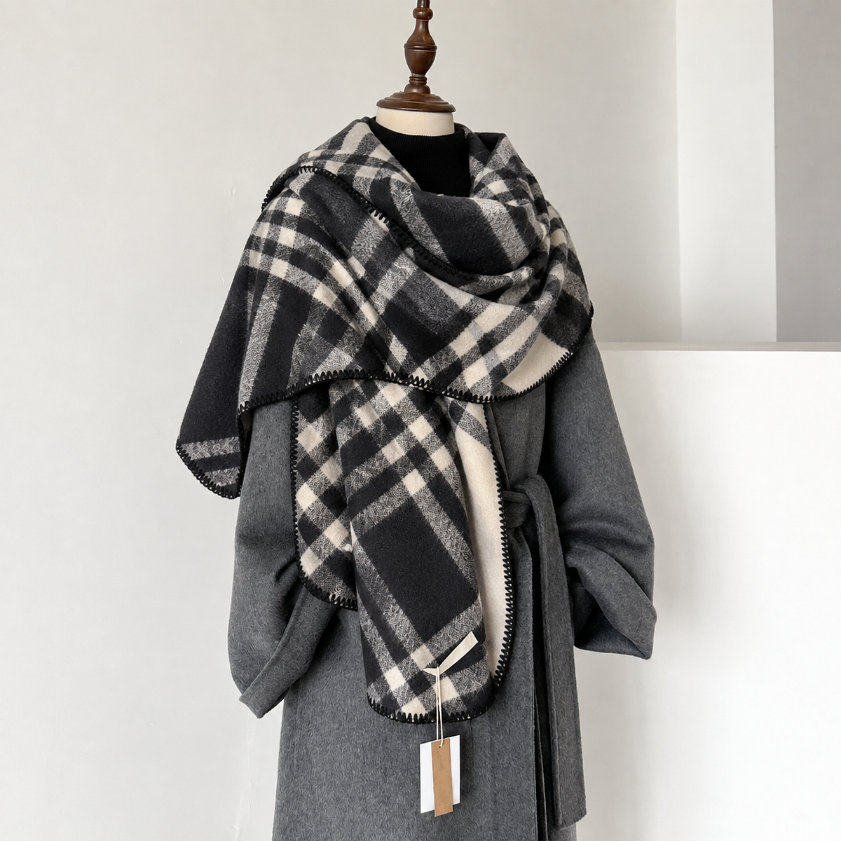 Women's Plaid Scarf, Soft Cashmere Feel Winter Wrap for Autumn & Winter