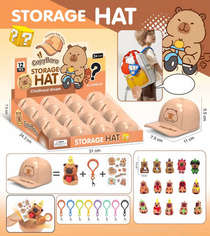 Storage Hat Blind Box Capsule Cartoon Figures Trendy Collectible Keychain Toys