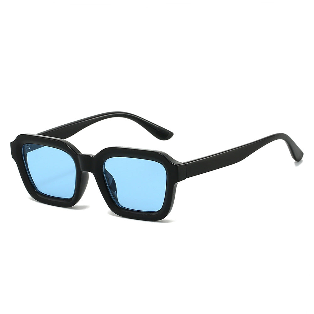 Fashion Adult Square Frame Sunglasses Minimalist Solid Color Shades
