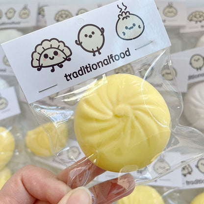 Simulation Steamed Buns Dumplings Squishy Bagged Slow Rising Stress Relief Squeeze Toy