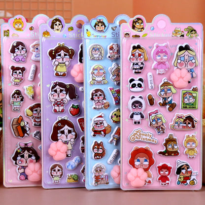 3D Puffy Kids Cartoon Layered DIY Anime Movie Merchandise Stickers
