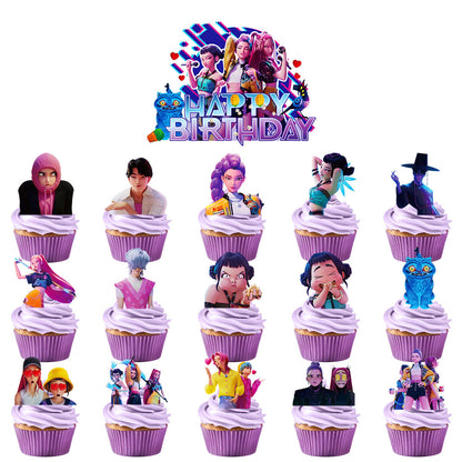 K-POP Demon Hunters Band Birthday Party Supplies Themed Tableware and Decorations