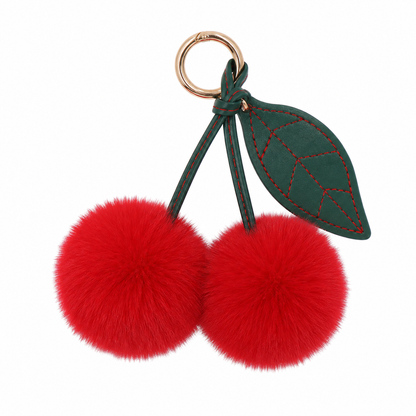 Cherry Plush Bag Pendant Lovely Keychain Cartoon Keyring Accessory