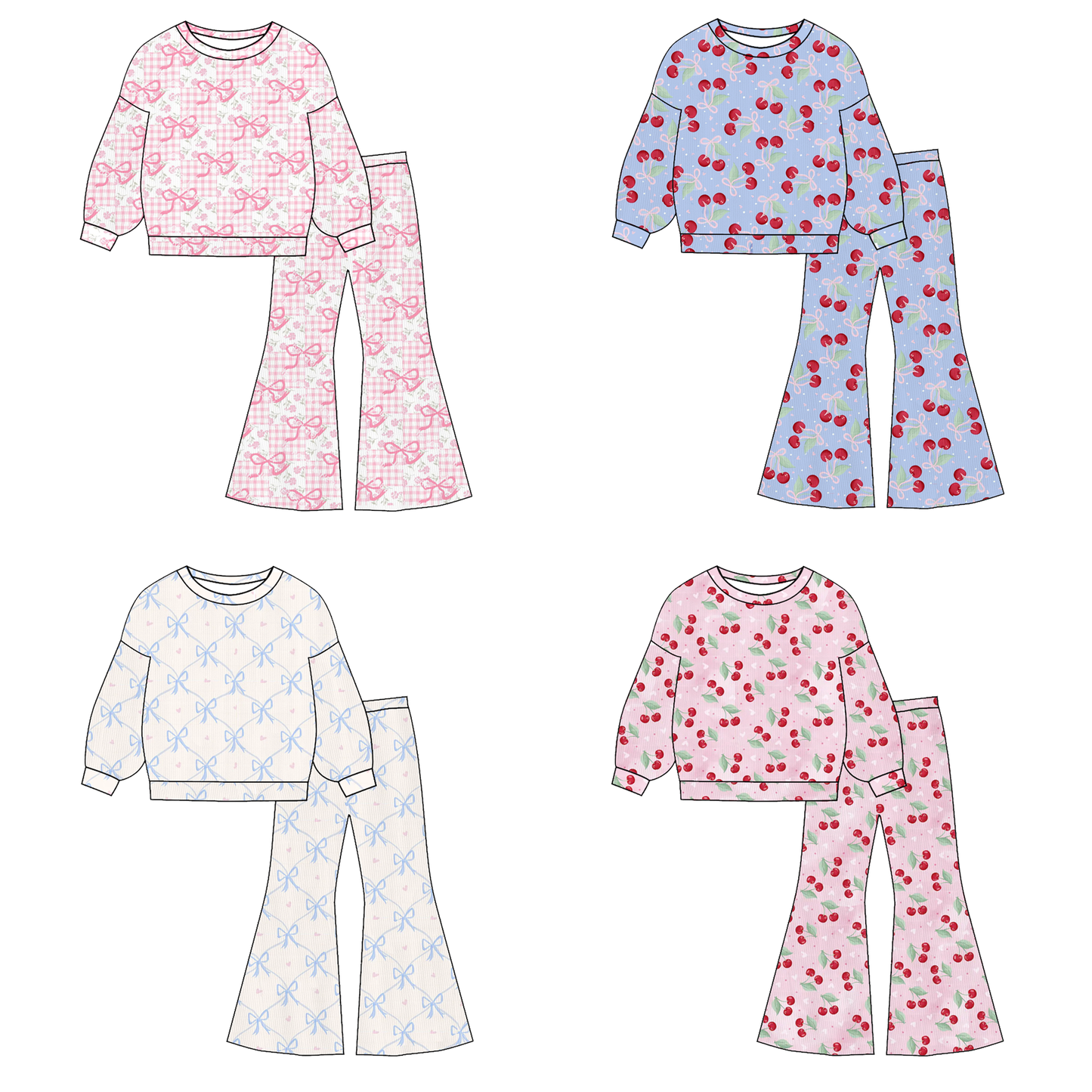 2026 Valentine's Day Spring Heart Sweatshirt Pant Set Collection