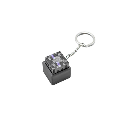 3D Printed Pixel Block Fidget Clicker Keychain – Mechanical Keyboard Feel Push Button Toy & Bag Charm