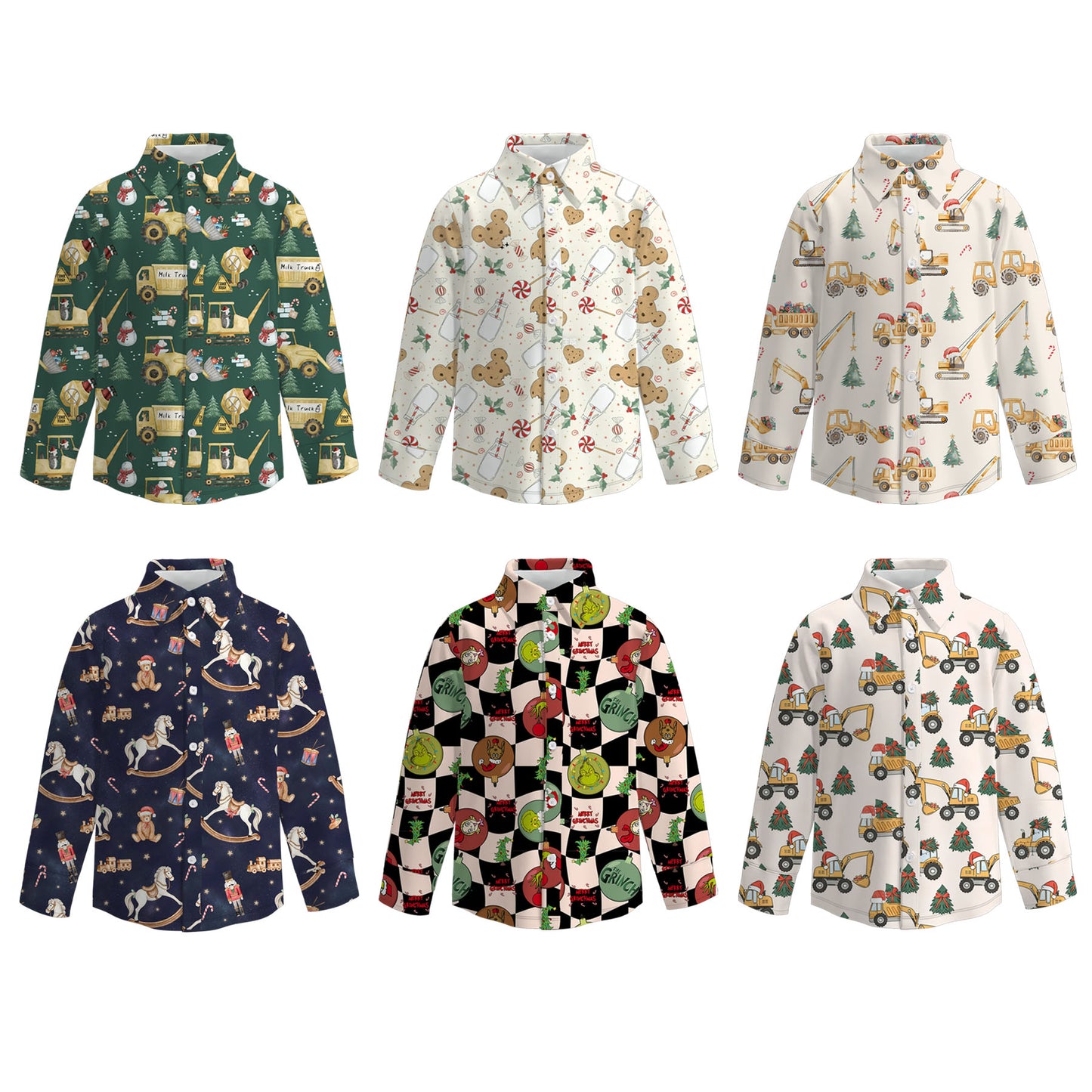 Boys Fall Winter Christmas Long Sleeves Shirt Collection