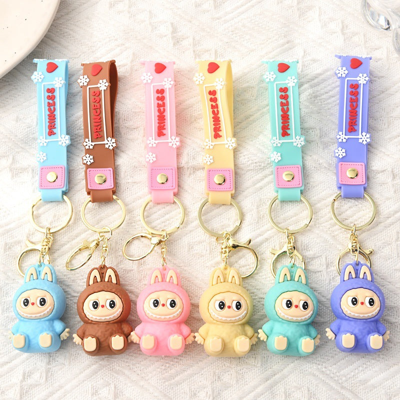 Cute Silicone Cartoon Keychain – Labubu Bag & Car Charm Gift