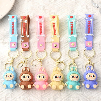 Cute Silicone Cartoon Keychain – Labubu Bag & Car Charm Gift