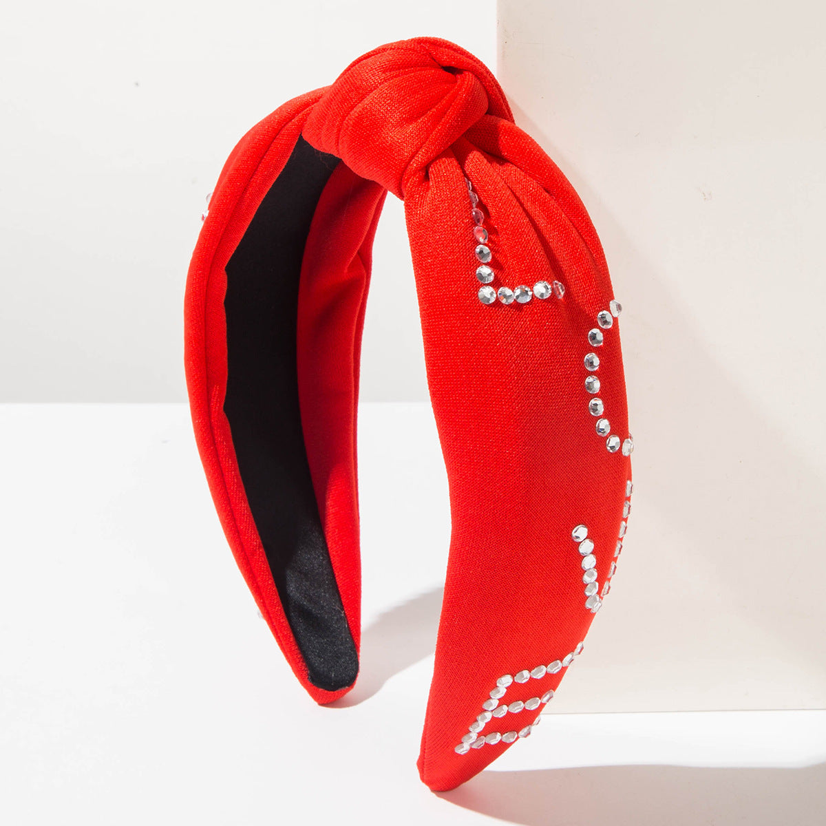 Valentine’s Day LOVE Headband Rhinestone & Pearl Embellished Knot Hairband