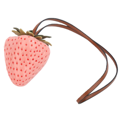 Strawberry Resin Bag Charm & Key Ring Handmade Fruit Accessory