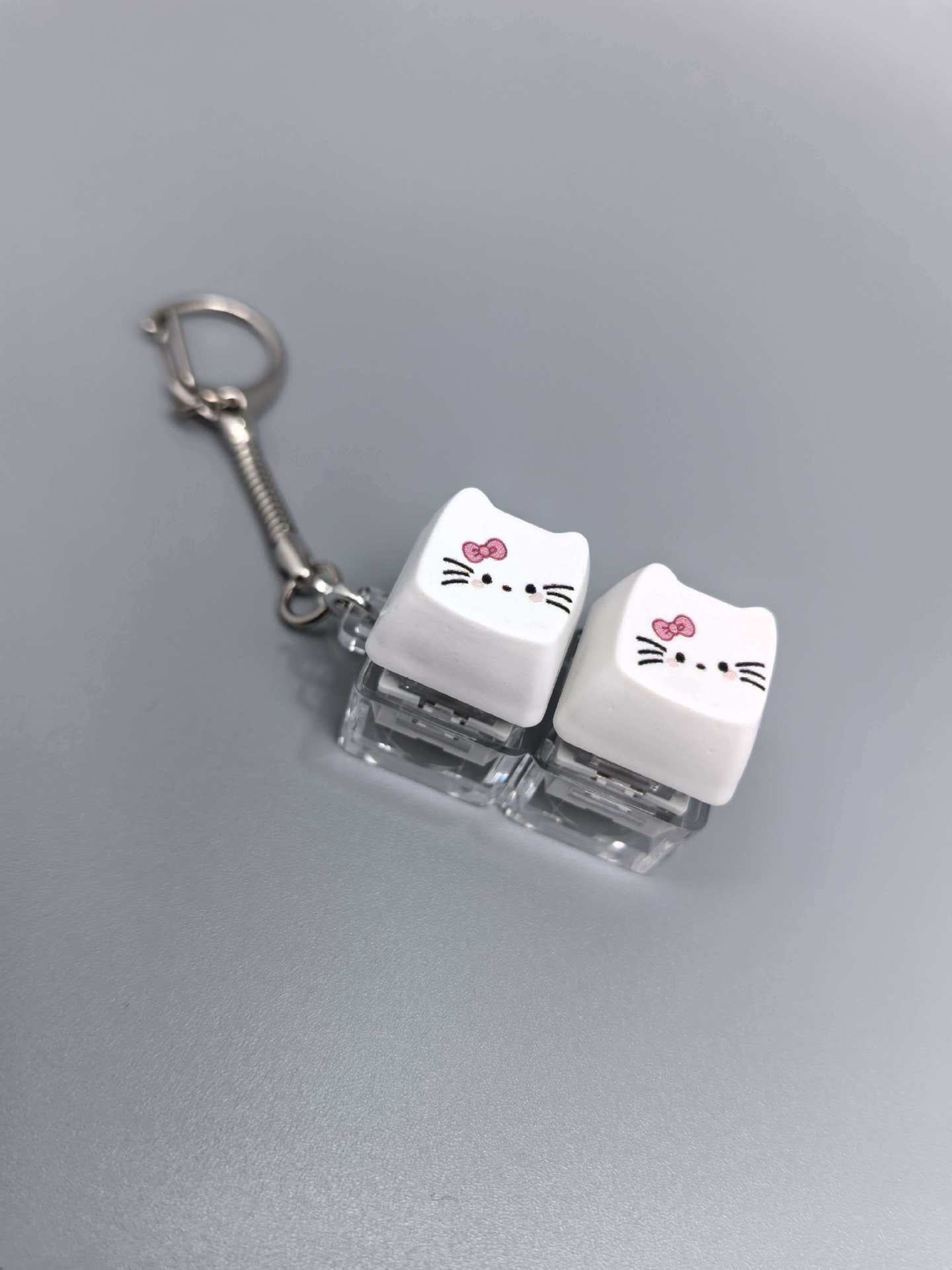 Cat Keycap Fidget Keychain Keyboard Key Popper Stress Relief Toy, Fun Desk Accessory & Gift