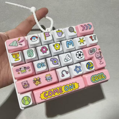 Back to School Keyboard Fidget Toy – Mini Mechanical Keyboard Stress Relief Toy, Colorful Keycap Sensory Toy (Multiple Styles)