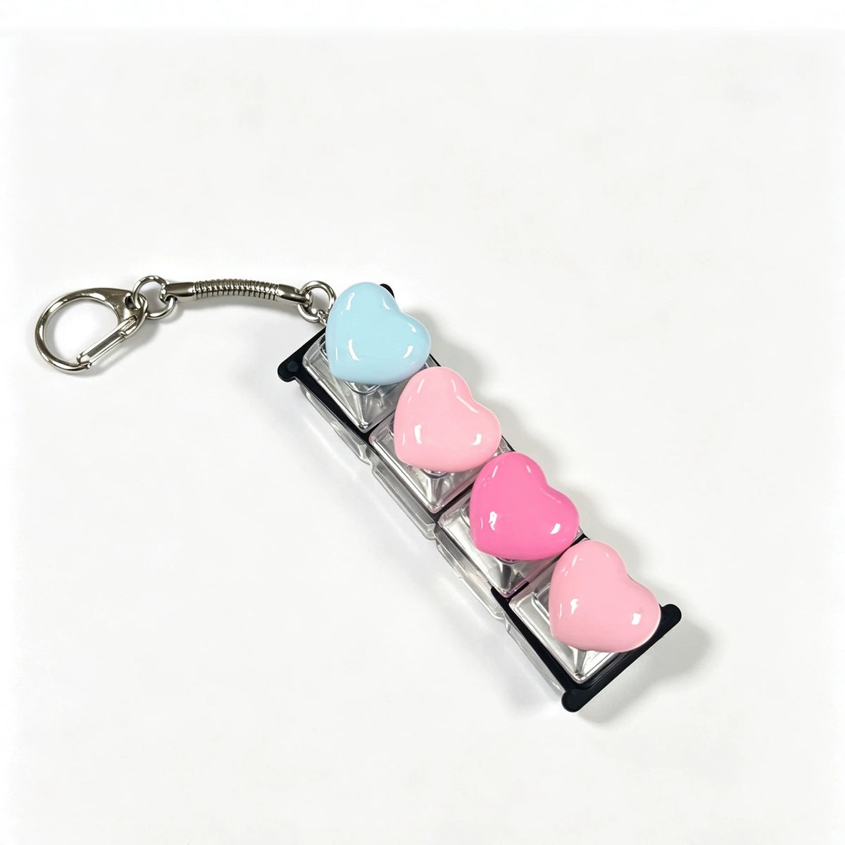 Heart Button Fidget Keychain – Clicker Sensory Bag Charm