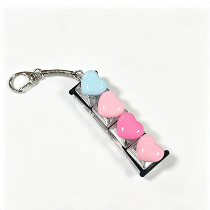 Heart Button Fidget Keychain – Clicker Sensory Bag Charm