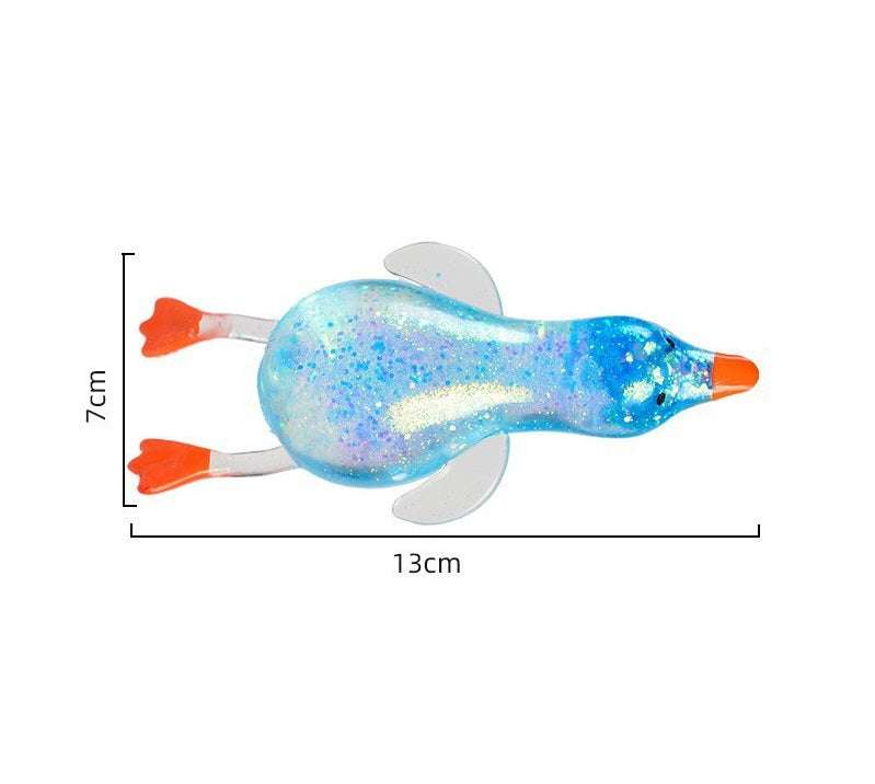 Cartoon Sequin Duck Squishy Toy Slow Rising Stress Relief Squeeze Toy
