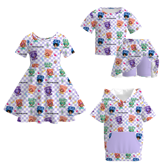 Girls Fall KDH Lavender Dress Skirt Set Hoodies Collection