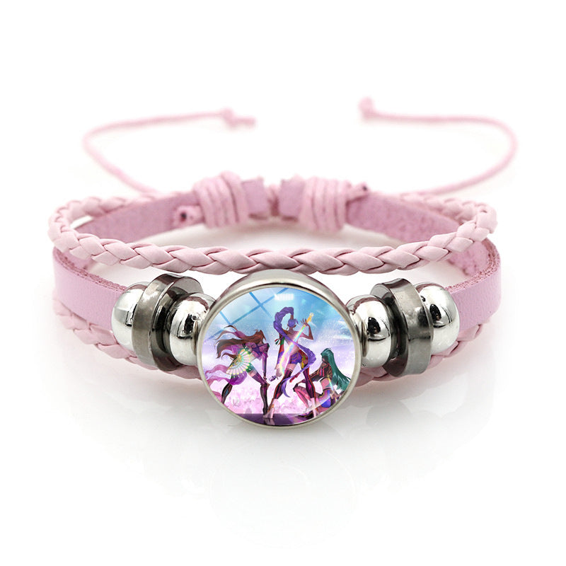 K-POP Demon Hunters & Gaza Boy Group Bracelet Adjustable Braided Leather Fan Jewelry Available in 3 Colors