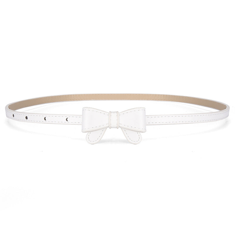 Bow Waist Belt for Girls Simple Fashion Pin Buckle Leather Belt