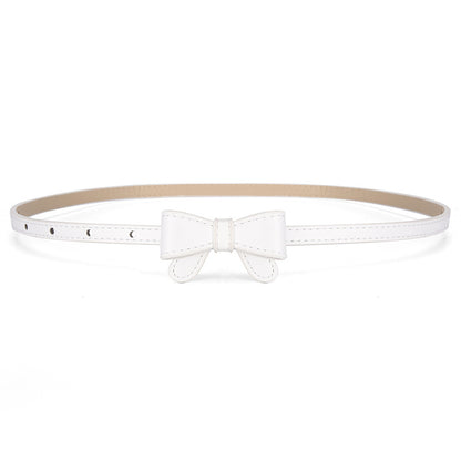 Bow Waist Belt for Girls Simple Fashion Pin Buckle Leather Belt